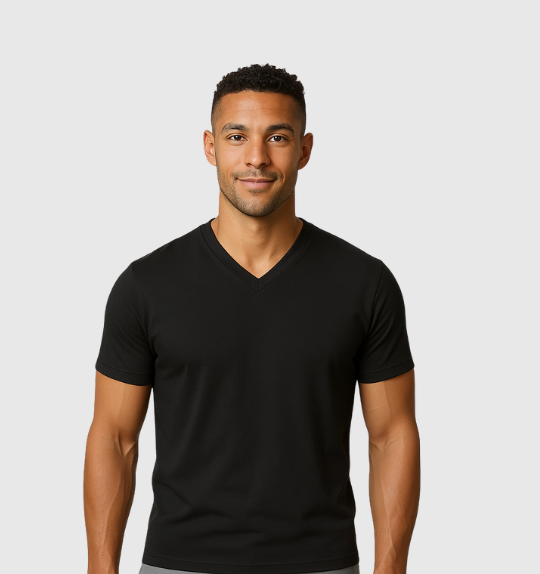 La T-shirt Scollo V - Nero