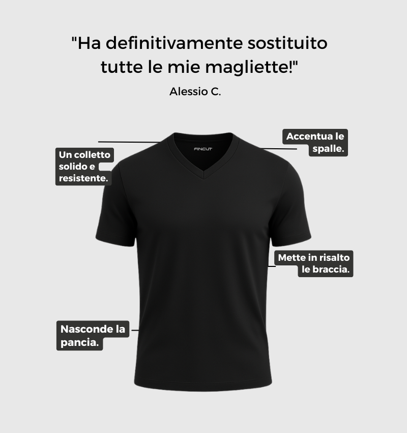 Pack da 4 Scollo V - Nero