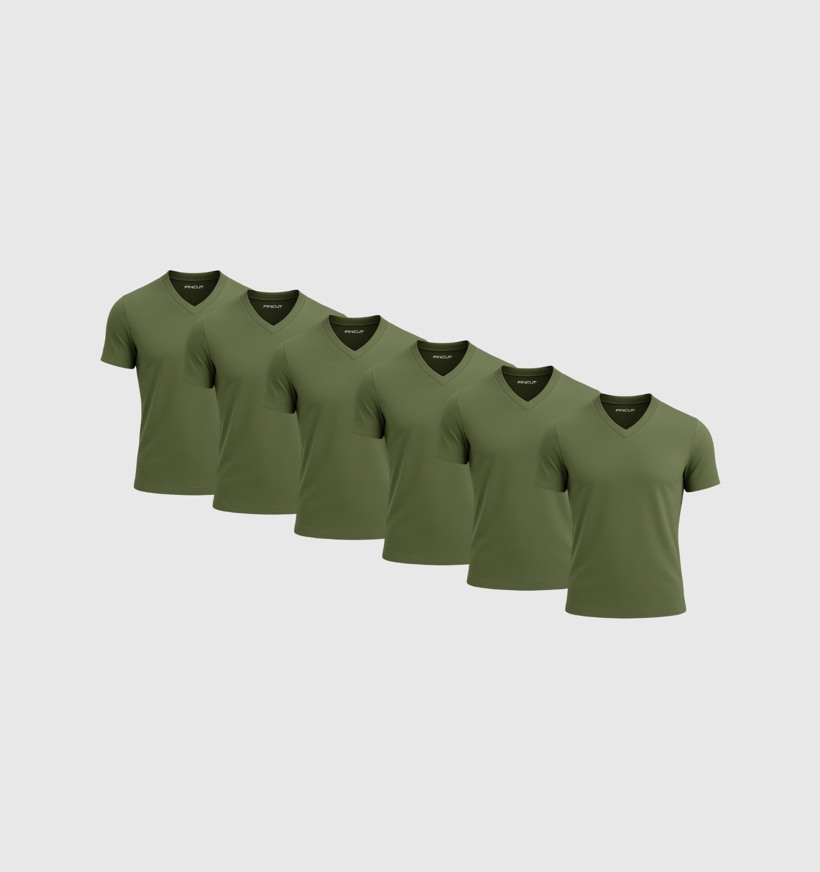 Pack da 6 Scollo V - Kaki