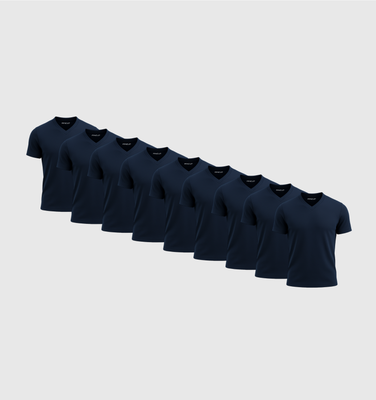 Pack da 9 Scollo V - Blu navy