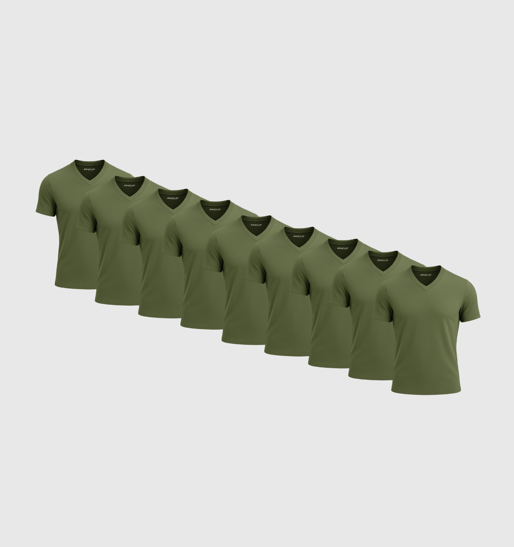 Pack da 9 Scollo V - Kaki