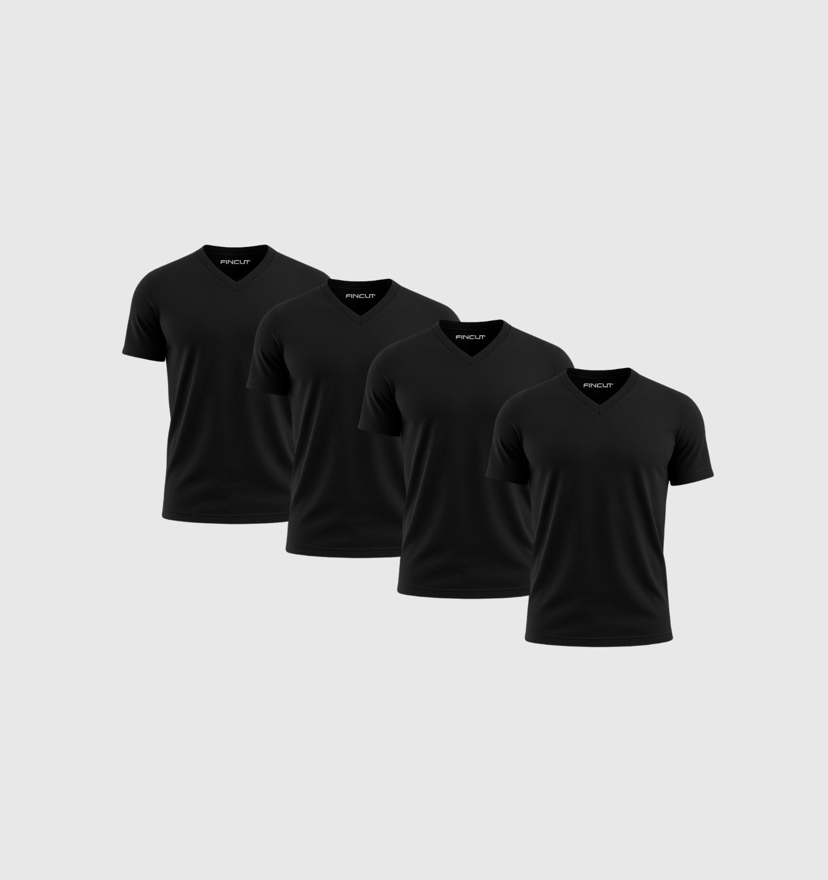 Pack da 4 Scollo V - Nero