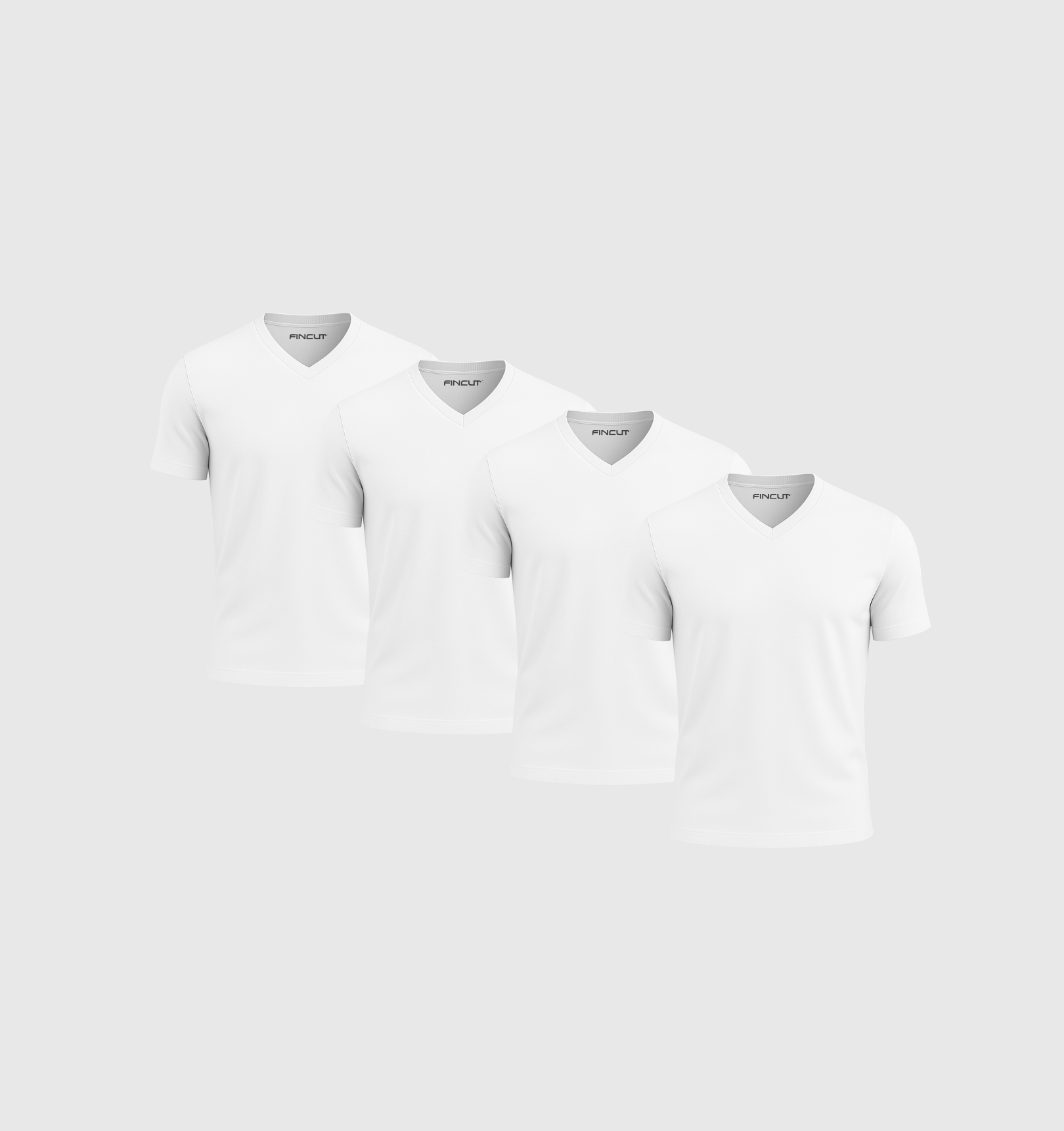 Pack da 4 Scollo V - Bianco