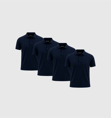 Pack da 4 Polo - Blu navy