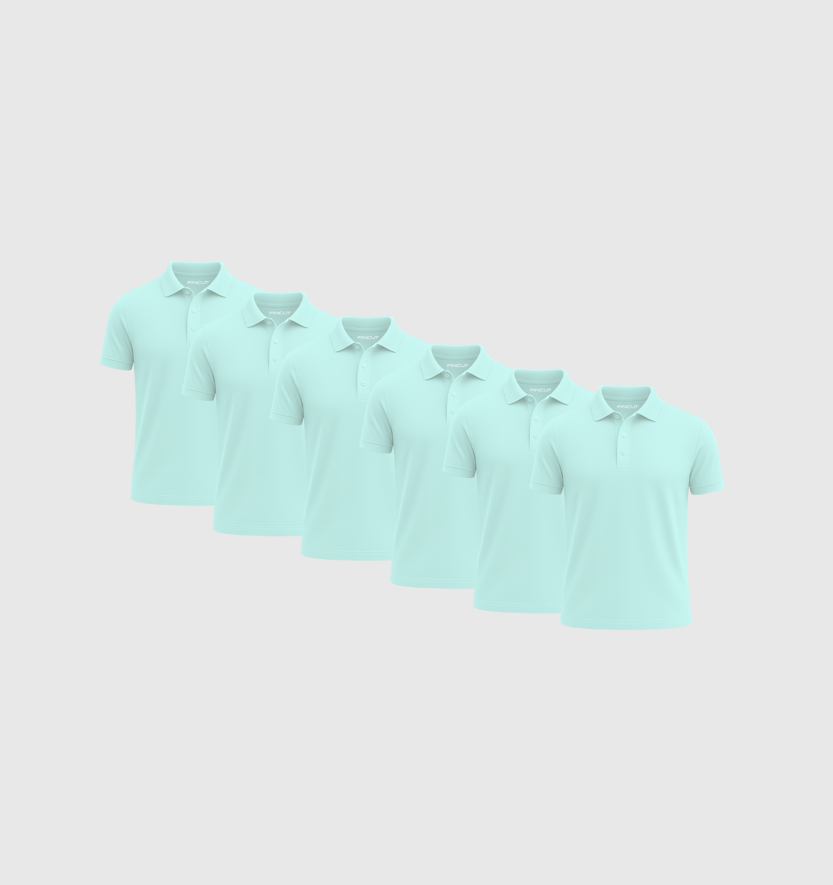 Pack da 6 Polo - Blu turchese