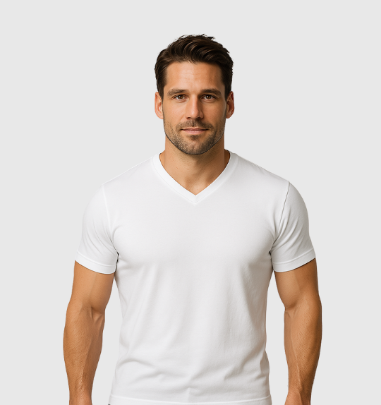La T-shirt Scollo V – Prima versione