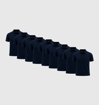 Pack da 9 Polo - Blu navy