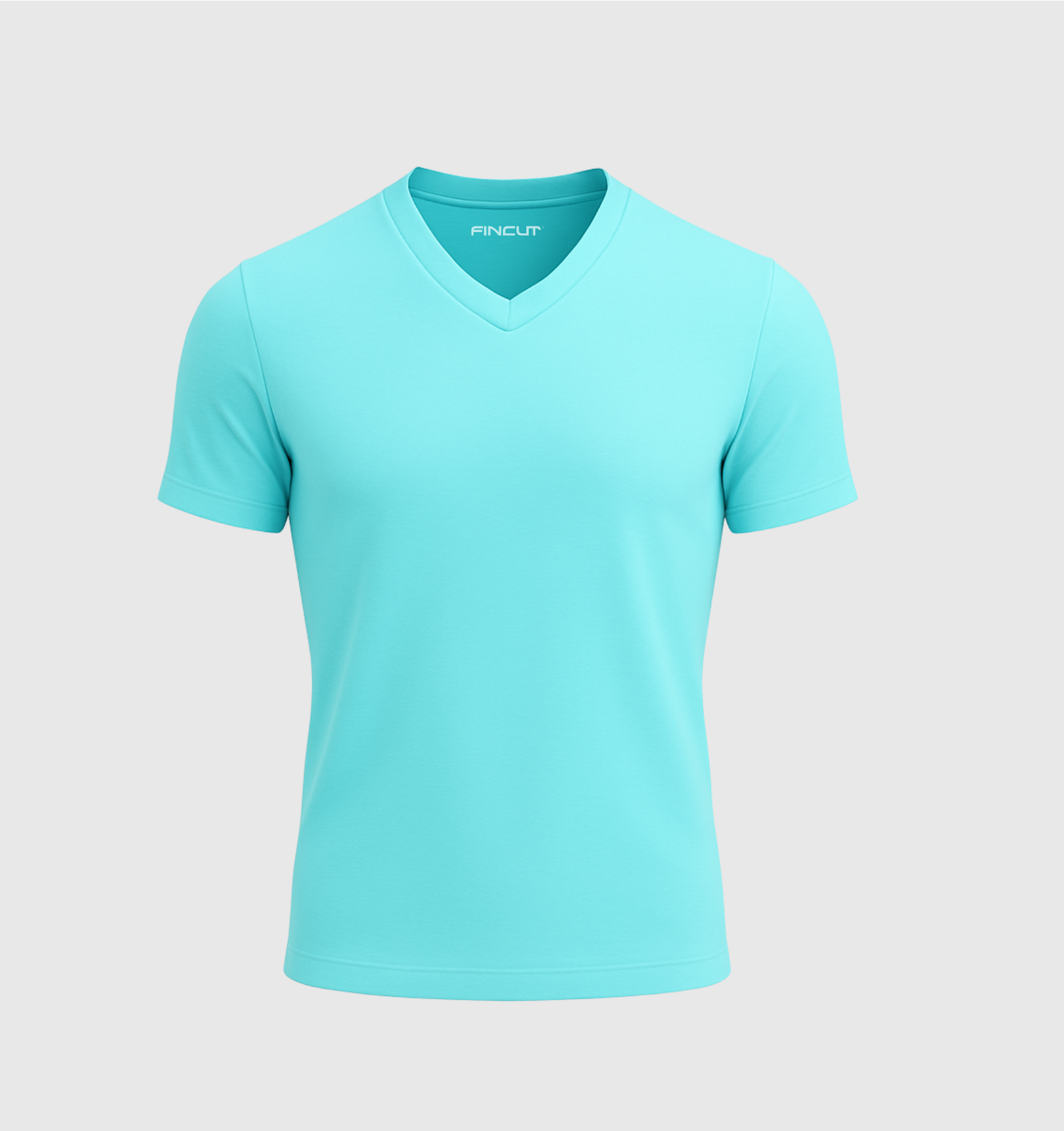 La T-shirt Scollo V - Blu turchese