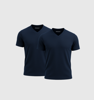 Pack da 2 Scollo V - Blu navy