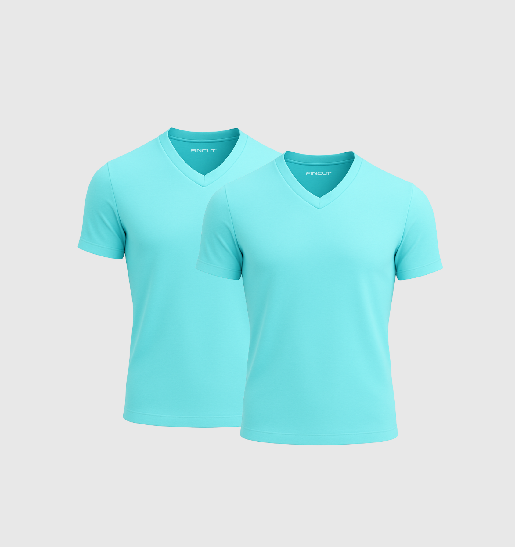 Pack da 2 Scollo V - Blu turchese