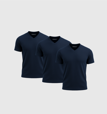 Pack da 3 Scollo V - Blu navy