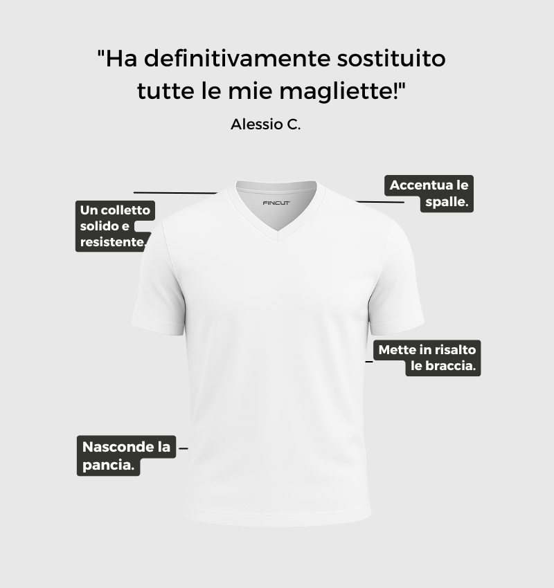 Pack da 4 Scollo V - Bianco