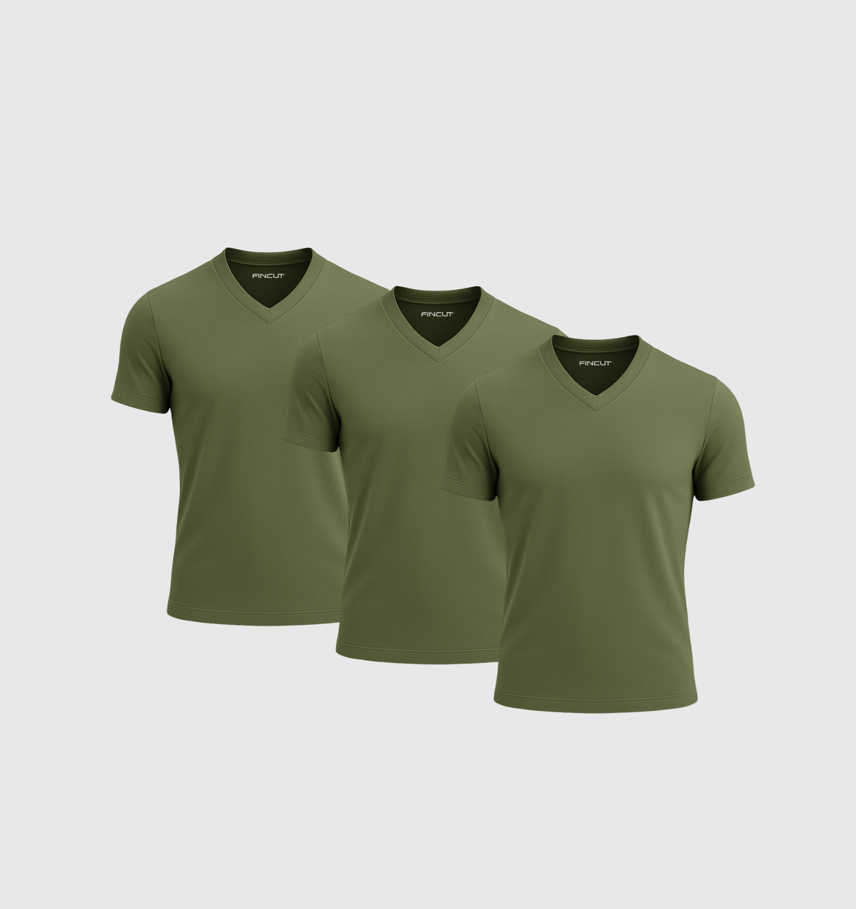 Pack da 3 Scollo V - Kaki