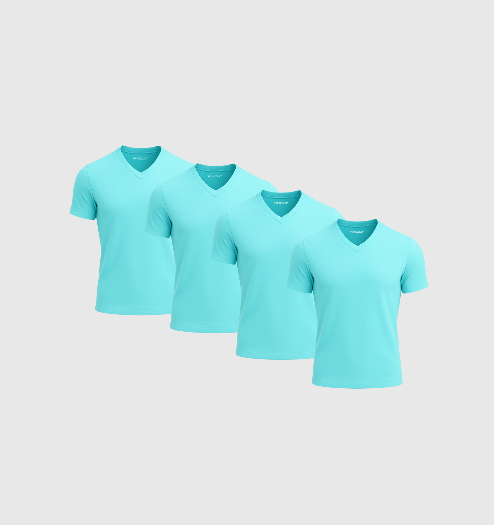 Pack da 4 Scollo V - Blu turchese
