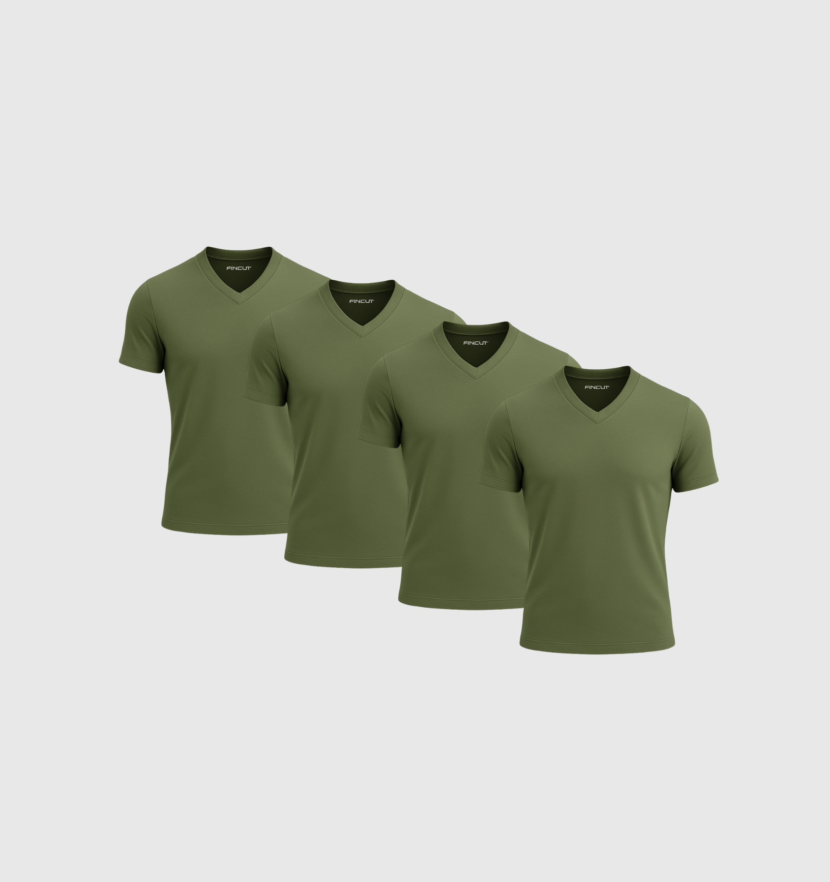 Pack da 4 Scollo V - Kaki