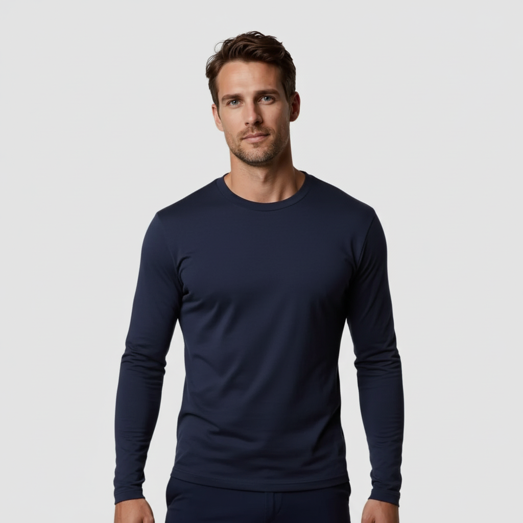Pack da 3 maniche lunghe - Blu Navy